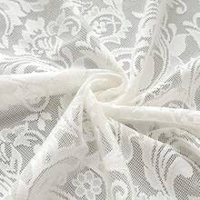 Französische Retro-Atmosphäre Spitze Gaze ohne Bohren Stange Installation Schlafzimmer Wohnzimmer Fensterfront Raumteiler Vorhang, Landschaft Gaze Vorhang, zwei Packungen - Weiss - Übersicht 9