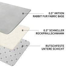 Sour Lemon Soft Faux Fur Rug – Washable & Non-Slip Rugs For The Living Room, Luxurious Short Pile For The Living Room & Bedroom – Perfect Gift For Mother's Day - 淺灰色 - 查看 5