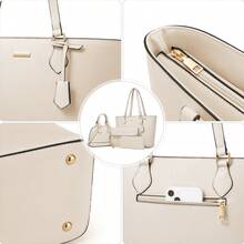 UKEIN 4PCS Women Fashion Handbags Purses Wallet Tote Shoulder Bags Casual Crossbody Bags, Best Valentine's Day Gift For Ladies Girls, Satchel Purse Set 4pcs - 白色 - 查看 4