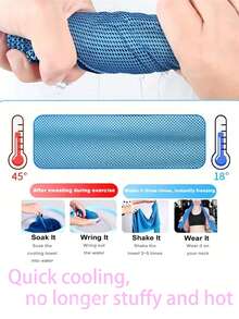 1 toalha esportiva, toalha esportiva refrescante, secagem rápida para atividades ao ar livre, toalha com gelo refrescante. Fitness, corrida, toalha fria que absorve o suor. Escola, volta às aulas, viagem, itens essenciais para viagem, itens essenciais para casa, toalha, cuidados com a pele - Multicolorido - Ver 2