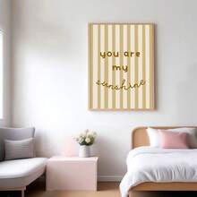1pc Unframed/Framed Boho You Are My Sunshine Typography Nursery Wall Art Poster Cute Minimalist Baby Kids Room Aesthetic Decor Scandinavian Art Painting For Children Room,Playroom,Bedroom,Living Room,Modern Home Decoration - Multicolor - View 2