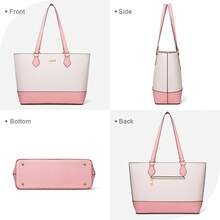 UKEIN 4PCS Women Fashion Handbags Purses Wallet Tote Shoulder Bags Casual Crossbody Bags, Best Valentine's Day Gift For Ladies Girls, Satchel Purse Set 4pcs - Hồng - Xem 2