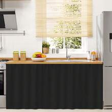 1 pieza Cortinas cortas para cocina, cortina de privacidad para armario a prueba de polvo debajo del fregadero para pequeña habitación de almacenamiento de cocina - Multicolor - Ver 3