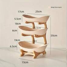 2/3 Tier Fruit Rack Snack Storage Plate, Decorative Rack - Plastic Fruit Bowl Set For Kitchen And Restaurant - Multi-Tier Serving Tray For Fruits, Snacks And Desserts - Christmas Gift