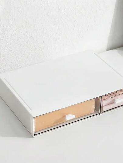 Organizador Gaveta Armazenamento Mesa Empilhável de Plástico Porta Treco Multiuso Escritório