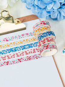 5 Rollen Blumen Handbuch Klebeband in Geschenkbox, personalisiertes DIY Handbuch dekoratives Washi Klebeband als Geschenk für Mitschüler und Freunde, Geschenke zum Schulanfang