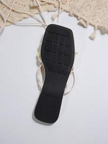 French Style Flat Floral Strap Slide Sandals For Women, Summer Outdoor Fashionable Slippers, Suitable For Dates, Shopping, Parties,Beach Outfits - Yellow - View 9