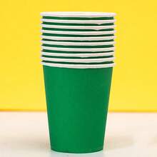 10 piezas de vasos de papel de colores desechables, vasos para bebidas frías, vasos de café, accesorios de fotografía adecuados para zumo o té, reuniones de oficina, viajes familiares, vasos de unicolor sin electricidad, celebraciones festivas, fiestas de cumpleaños, meriendas, fiestas en casa u oficina, decoración del hogar, del dormitorio, almacenamiento, decoración de jardín, con artesanía exquisita y combinación de moda - Multicolor - Ver 13