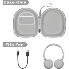 Headphone Case Compatible With Sony WH-CH520 Wireless Headphones Bluetooth On-Ear Headset With Microphone, Over Ear Noise Cancelling Earphone Bag For USB Cable For Work- Grey (Box Only) - Xám - Xem 2