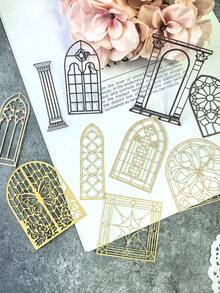 10pcs/Pack Vintage Hollow Flower Window Handmade DIY Craft Paper - Multicolor - View 6