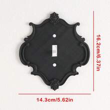 1 哥特式黑色双开关壁板，塑料材质，适合家庭和办公室装饰，易于安装，无需电力/电池