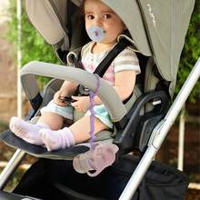 1pc Silicone Baby Stroller Tether, Adjustable Double-Ended Stroller Strap With Sunflower Design, Suitable For Attaching Bottles, Cups, Pacifiers To Stroller, Highchair, Car Seat, Helpful For Baby Moms - Multicolor - View 10