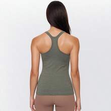 Yoga Racerback Tank Top For Women With Built In Bra,Women's Padded Sports Bra Fitness Workout Running Shirts - 羅勒香料 - 查看 3
