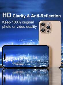 3pcs/Pack 9H Tempered Glass Camera Lens Protector Compatible With Apple 16 Pro/16 Pro Max, Phone Accessories, Metal Independent Enviromentally-Friendly Decorative Lens Protection, Desert Titanium Gold Glitter Gift For Birthday, Family, Friends Sparkling Crystal, Lens Protector