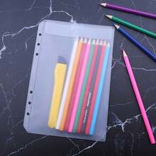 6/12/24 包 PVC 活页夹口袋 A6 A5 尺寸 6 孔防水活页夹袋文件夹，透明信封，适用于 6 孔笔记本活页夹、文件、账单现金卡