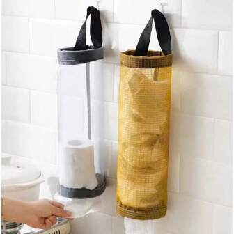 1 pièce Sac à ordures de grande capacité avec design créatif noir, avec crochet gratuit
