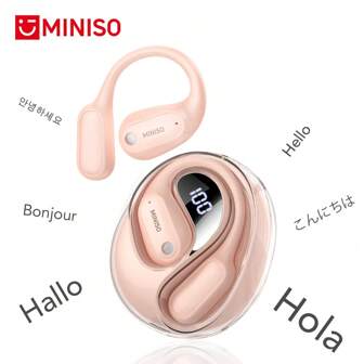  MINISO MS190 Ai Translation Wireless Headset Ai Dialogue Mode, Support 150 Languages Translation, Long Life Playback Pro-Advanced Sound Effect, Remote Connection Headset, Built-In Microphone Suitable For Study Business Sports Use