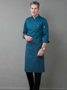 New Fashion Chef Uniform Unisex Long Sleeve, High-End Design For Hotel, Restaurant, Bakery, Coffee Shop, Autumn/Winter. Stylish Horseshoe Cuff, Neat Front Design, Comfortable & Convenient, Pen Pocket, Breathable & Durable Fabric
