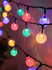 1 Pc Crystal Ball Shaped Led String Lights,20/30/50/100/200 LED , Outdoor Waterproof String Lights, LED Garden Yard Garland Lights Garden Solar Garden Decoration, Waterproof Solar Patio Lights, Solar Fairy Lights For Garden Yard Porch Wedding Party Decor