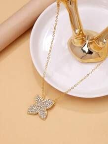 1pc Summer Beach Butterfly Necklace, Women's Stylish Short Necklace, Fashion Jewelry Accessory