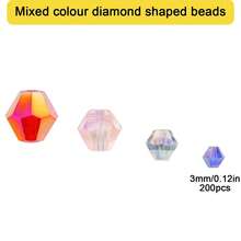 3/4/6/8毫米奥地利玻璃珠，闪亮刻面尖珠玻璃珠，适用于珠宝制作、手镯、项链、手工艺品、时尚配饰、服装装饰