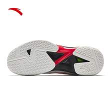 Anta Men Qingyi Professional Badminton Shoes, Anti-Slip Shock Absorbing Sports Sneakers, New Training Badminton Shoes - Papyrus/Fluorescent Red/Black -4 - View 5