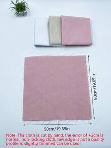 Set de 2 piezas de 50cm*50cm de tela tipo lino de colores, tela de lino liso para manualidades, tela de lino para sofá, tela de lino artesanal en múltiples colores: rosa, beige, blanco