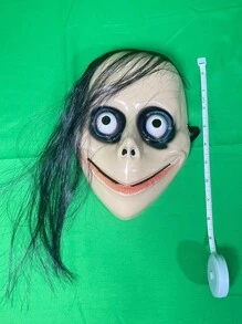 1 Pieza, Máscara de Payaso de Horror de Halloween, Suministros de Fiesta de Esqueleto, Accesorios, Máscara de Fiesta, Mascarada, Día de Matar, PVC Día de la Muerte, Feliz Día de la Muerte, Personaje de Juego, Guión de Personaje, Matar, Juguetes de Payaso, Alma de Payaso, Fiesta MOMO, Habitación de Terror, Escape, Máscara de Payaso Real, Máscara Aterradora, Peluca de Fantasma Femenino de Gaviota, Accesorios, Máscara Astuta y Aterradora
