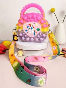 心形手提包，硅胶斜挎包，独角兽钱包 - 舒缓压力，耐用收纳袋 - 光滑链条，时尚吸睛，百搭斜挎包 - 适合日常使用 - 彩色 - 查看 18