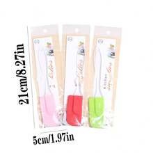 1pc Kitchen Silicone Baking Tool, Grill Brush, Cream Scraper, Semi-Transparent Scraper In Creative Colors - Multicolor - View 7