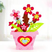 6 Juegos de kits de macetas de fieltro DIY como regalos para el Día del Maestro, material de artesanía de plantas en maceta de fieltro no tejido hecho a mano por niños, cultivando paciencia, adecuado para Halloween, Navidad, Acción de Gracias Juguetes - Multicolor - Ver 7