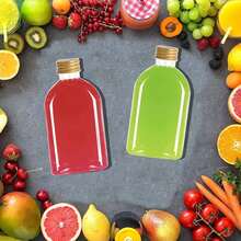 5/10/15/25/35 piezas Botellas plásticas vacías mini de 100ml para dispensar jugos, alimentos y cosméticos, de pequeño tamaño, fáciles de transportar y que no se filtran fácilmente, artículo esencial portátil para viajes, puede contener diferentes bebidas de frutas líquidas, adecuado para picnics, viajes, baño en el hogar, cocina