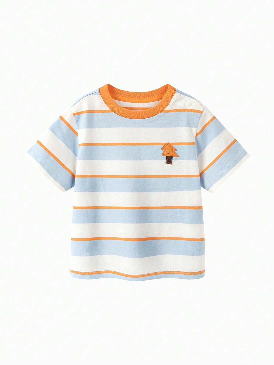 mini bala Camiseta de Manga Curta Colorida, Antideformação e Amigável à Pele para Crianças, Verão
