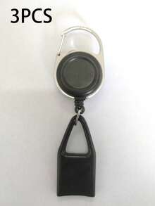 1/3 件便携式伸缩打火机挂钩带钥匙链，防丢失打火机线适用于常规尺寸打火机轻便耐用的塑料金属夹，白色挂绳，皮带夹