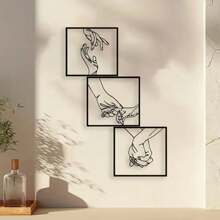 1-Piece Set Of Metal Hand-Held Wall Decorations, Minimalist Line Art Sculptures, Modern Love-Themed Hanging Decorations, Suitable For Homes, Offices, And Living Rooms. They Can Also Serve As Indoor Wall Crosses For Bedrooms During Thanksgiving And Valentine's Day.
