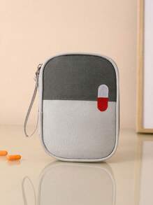 1pc Portable Medicine Storage Bag, Travel First Aid Kit, Home Medical First Aid Box, Travel Health Medicine Organizer, Suitable For Home, Travel, Disease Prevention