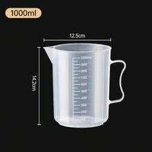 1Pc Clear Graduated Measuring Cup Scale Plastic Transparent Mixing Cup Large Capacity With Lid Laboratory Beaker Kitchen Baking - Multicolor - View 16