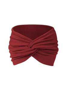 新款纯色宽发带，女士交叉绑带发饰，适合运动、瑜伽，时尚女孩头巾，休闲波西米亚风，欧美运动发带，女士宽版瑜伽弹力发带，跑步发带，运动发饰，头饰，返校发饰 - 彩色 - 查看 23