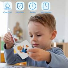 54 张/盒，英语课堂学习单词闪卡，基础认知卡，卡通卡片，学龄前儿童益智玩具，动物卡片，采用优质材料设计，适合小手，学生，文具，学校用品，返校礼物，男孩和女孩生日礼物，益智玩具，生日，儿童派对礼物 - 彩色 - 查看 7