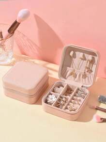 1pc Mini Jewelry Organizer Display Travel Jewelry Zipper Case Boxes Earrings Necklace Ring Portable Jewelry Box For Mother's Day, Leather Storage Jewelry Storage Box Women Gifts Girl Gifts Girlfriend Gifts Back To School School Bag Travel Essentials Travel Organizer, Gift For My Mother For Women Storage Organizer Travel Essentials Back To School