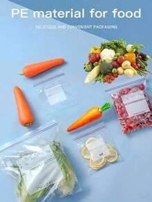 45/20/15/10保鲜袋，双密封保鲜袋，小型水果蔬菜包装塑料袋，耐用抗撕裂的水果蔬菜食品储存袋，适合露营、户外活动、派对、烹饪和厨房使用。