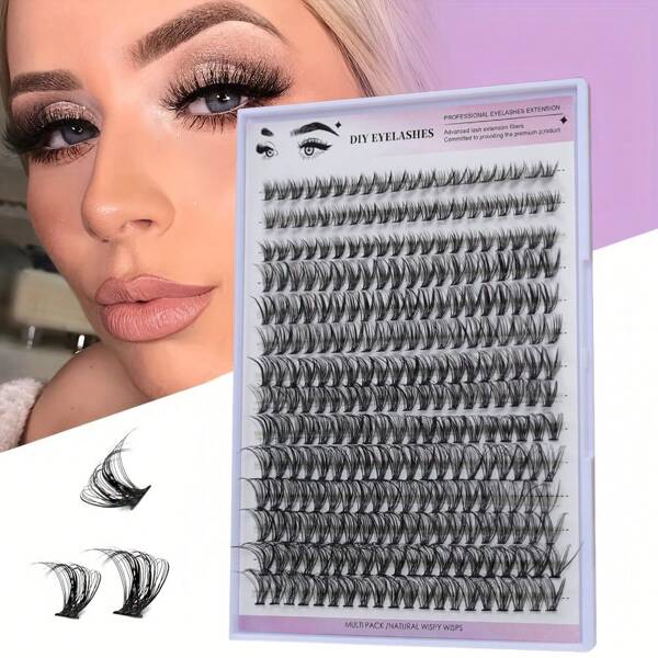 280pcs Reusable False Eyelashes - Natural Looking Eyelash Clusters For DIY, Soft & Comfortable