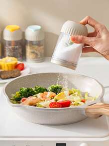 1 pezzo Macinasale con controllo della dose a pressione, dispenser di sale e pepe, organizer per spezie e condimenti da cucina, ermeticamente sigillato e resistente all'umidità, adatto per uso domestico, all'aperto, ristoranti e cucine
