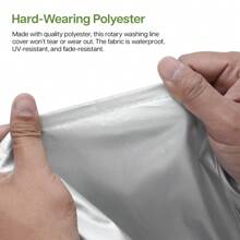 1 buc. Husă rotativă impermeabilă pentru frânghie de rufe, 165/180 cm, 360° - Protector pentru uscător cu fermoar, rezistent la intemperii, cu rezistență UV, adăpost pentru uscător de exterior și accesoriu pentru umbrelă de grădină