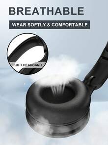 新品馬卡龍風格耳罩式耳機,可折疊伸縮,高保真立體聲音質,通話清晰無干擾,兼容手機,女生最愛的無線耳機 - 黑色 - 查看 8