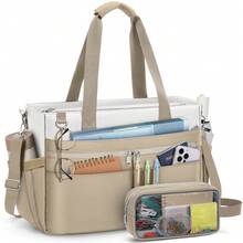 Teacher Tote Bag For Women 15.6 Inch Laptop Briefcase With Clutch Bag, Nurse Bags Professional Work Handbag For Office College Nursing, Large Utility Tote Messenger Shoulder Bag