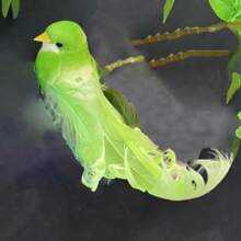 1pc Simulation Long Tailed Bird With Feathers, Simulation Feather Curly Bird, Used For Home, Garden, And Holiday Decoration