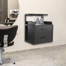 Hairdresser Cabinet Hanging Cabinet 40x30x48cm, Floating Wall Cabinet With 2 Drawers Modern Wall Cabinet For Spas, Hair Salons, Salons, Bathroom - Black - View 7