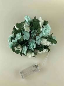 1pc 20LED 2M Pink Rose Vine String Light For Balcony, Window, Bedroom, Dining Room, Garden Decor, Romantic Table Lamp, All Season