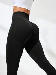 3 piezas Leggings de color negro sólido con cintura alta, levantamiento de glúteos y control de abdomen para mujeres. Tela cálida, transpirable y elástica ideal para gimnasio, actividades al aire libre, entrenamiento y correr. Atuendo esencial para Navidad.